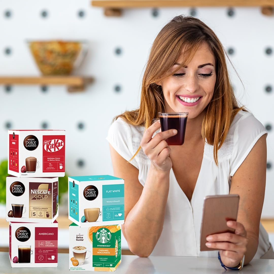 NESCAFÉ Dolce Gusto Café Au Lait Intenso Coffee Pods, Bold & Roasty, 3 Packs of 16 Capsules (Total 48 Drinks)