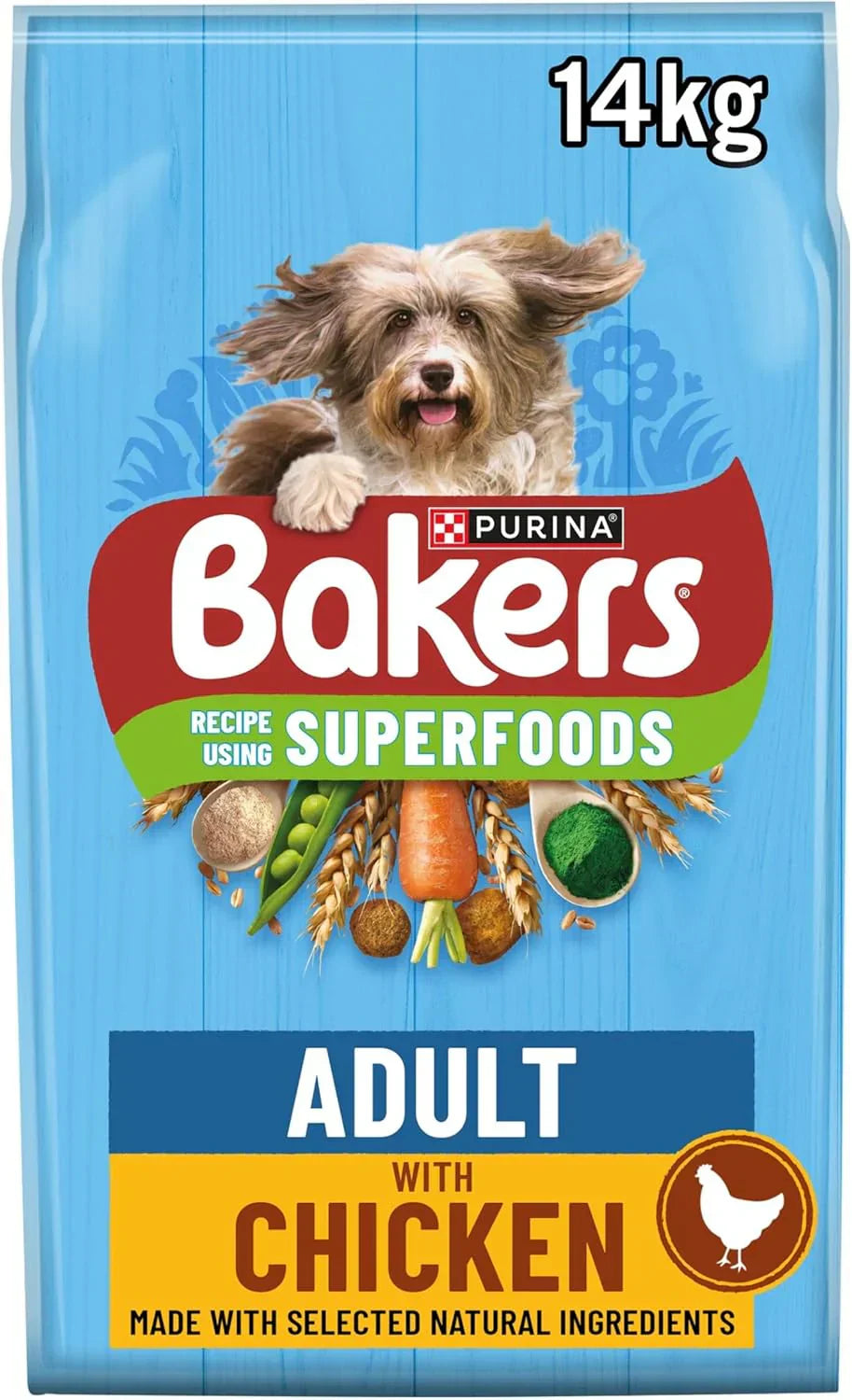 Bakers Adult Dry Dog Food Chicken and Veg 14kg