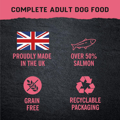 Harringtons Just 6 Complete Grain Free Dry Adult Dog Food Salmon 12kg - With Added Fresh Baked Bites