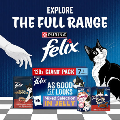 FELIX As Good As it Looks Senior 7+ Mixed in Jelly Wet Cat Food 120x85g