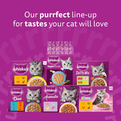 whiskas Junior Poultry Selection in Jelly 84 Pouches, Wet Kitten and Cat Food, Selection of Chicken, Duck, Poultry and Turkey, Megapack (84 x 85 g)