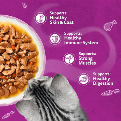 WHISKAS AROMATIC Adult Wet Cat Food in Gravy 40x85g Fragrant Fusions
